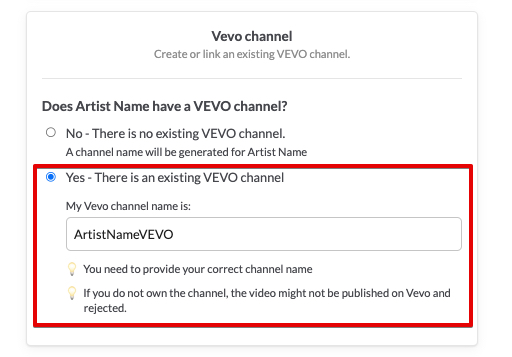 Vevo Channel Names and Mapping Through DistroVid – DistroKid Help